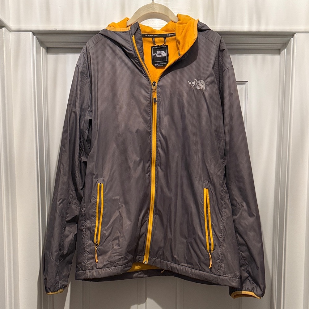 The North Face Charcoal and Mustard Windbreaker
